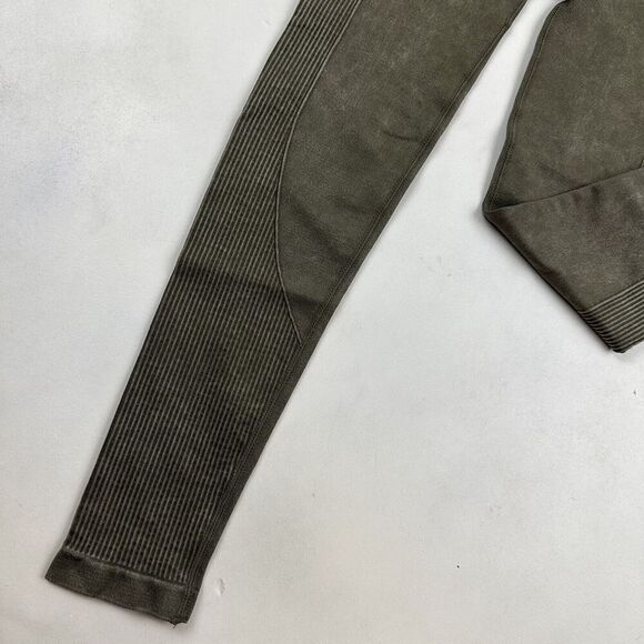 Aeropostale High Rise Seamless Leggings Size Small S Green Nylon Spandex Stretch - Picture 3 of 8